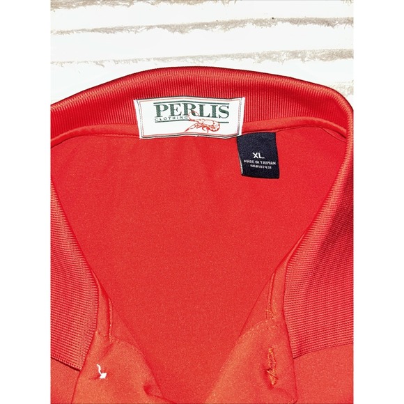 Perlis Crawfish Performance Men's Polo Golf Shirt Red Size XL - Picture 3 of 7
